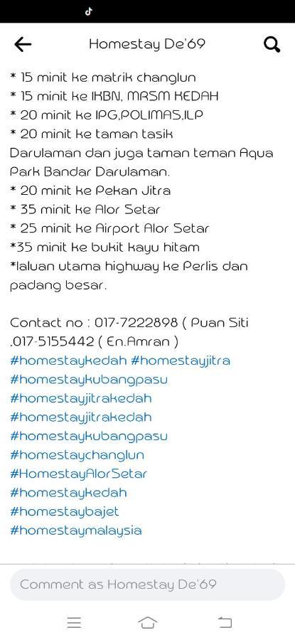 Homestay De'69 Jitra Dış mekan fotoğraf